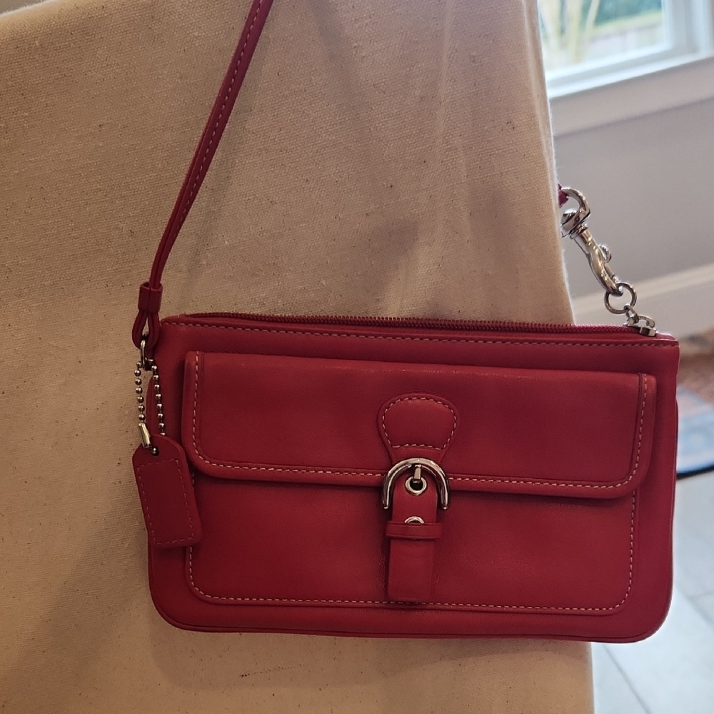 Coach Hot Pink Leather Clutch Wristlet